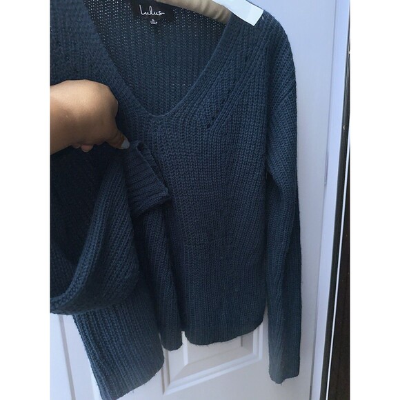 Lulus Teal Multi Knit V- Neck Sweater SKU 3 - Picture 7 of 7